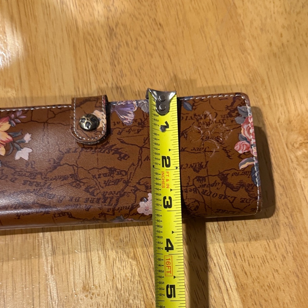 Patricia Nash Brown Floral Map-Print Long Wallet - Picture 10 of 10